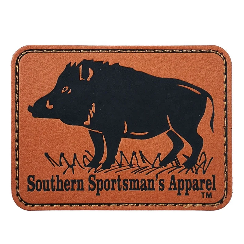 Brand Jeans PU Label Patch Embossed Custom logo Garment Clothes Leather Label Custom Leather Bag Tags