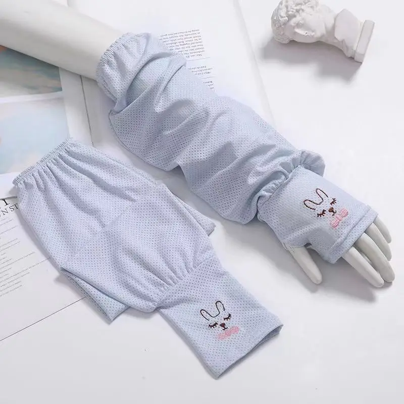 Support Sample Manufacturer Summer Sun-proof Breathable Polyester Rabbit Thin MittensFor Women