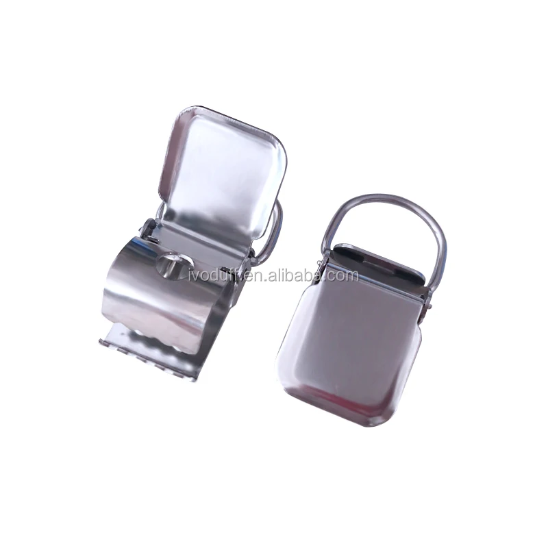 Мужские подтяжки из нержавеющей стали Ivoduff, серебристые эластичные металлические подтяжки с зажимом