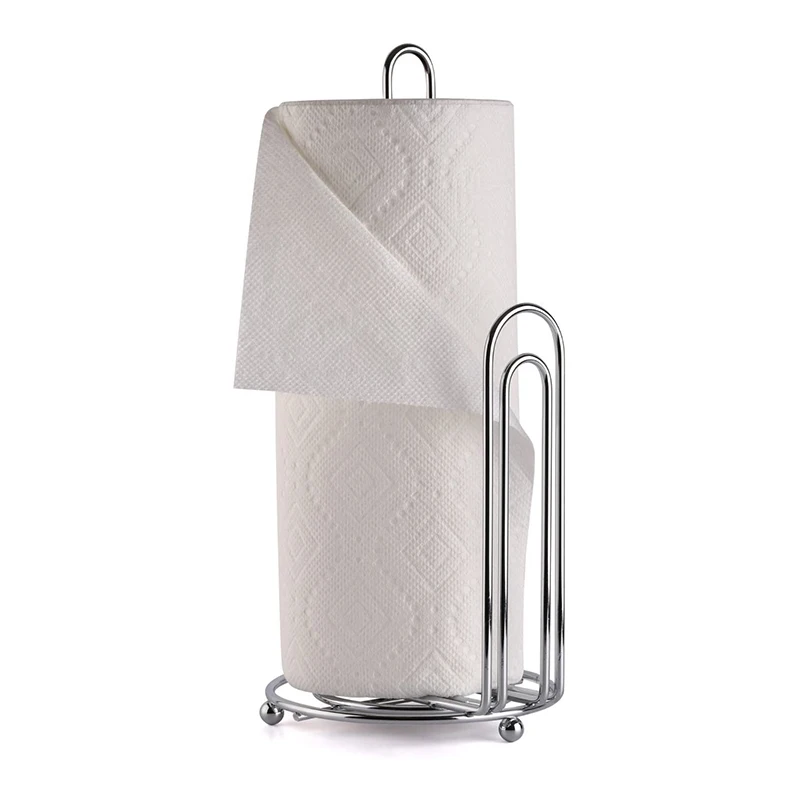 Factory Direct Supply Chrome for Stainless Steel Kitchen Paper Towel Holder Standing Table Roll Tissue Paper Towel Holder