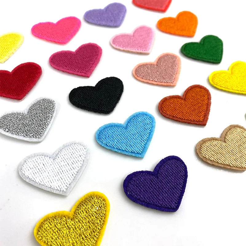 OEKO-TEX BSCI  colorful sewing on heart shape badges 3d silicone rubber tags embroidery logo patches for shirt,