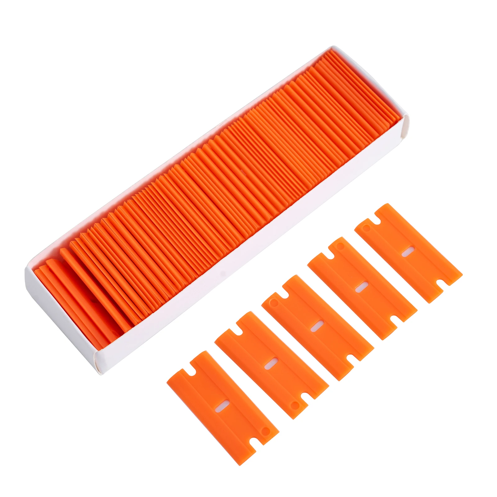 7mo Hot Selling Orange Plastic Razor Scraper Blades Replacement Decal Sticker Glue Remover Tool