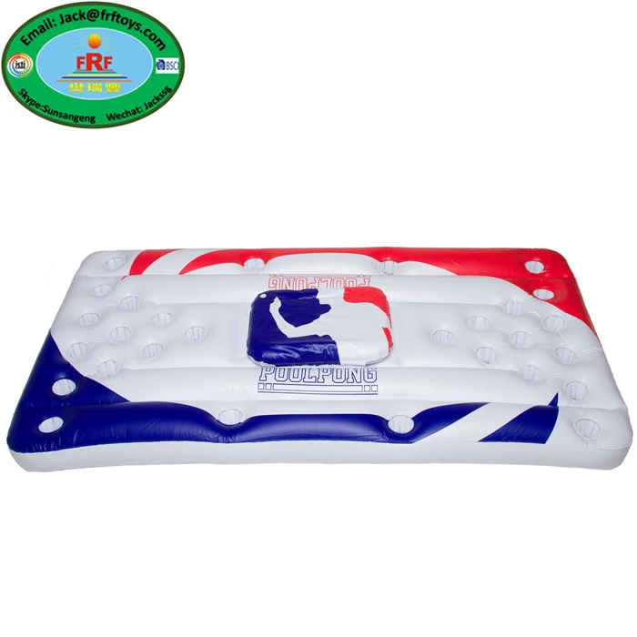 Swimming Pool Party Game Inflatable Pool Beer Pong Pool Float Mattress Table with Ice Cooler