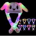 2023 Funny Glowing Warm Hat Animal Air Pumping Rabbit Autumn Winter Moving Ears Bunny Plush Hats