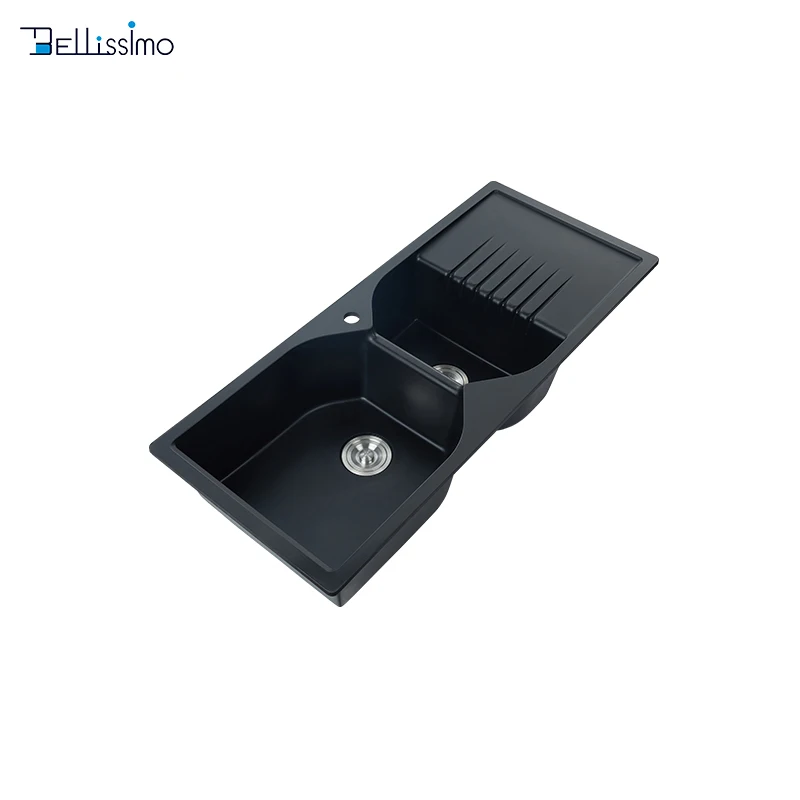 LD-CS01 Modern Design Commercial Cheap Price 1140*490*220 High Performance Composite Quartz Counter Kitchen Sinks