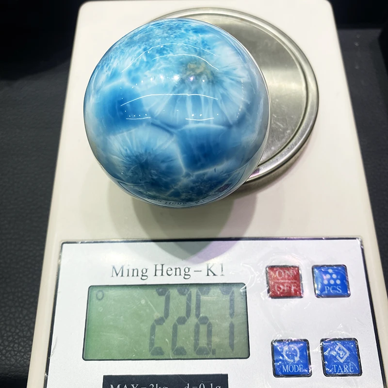Dominica high Quality Big Size Natural Copper Pectolite Blue Larimar Ball Polished Larimar Spheres for home decoration