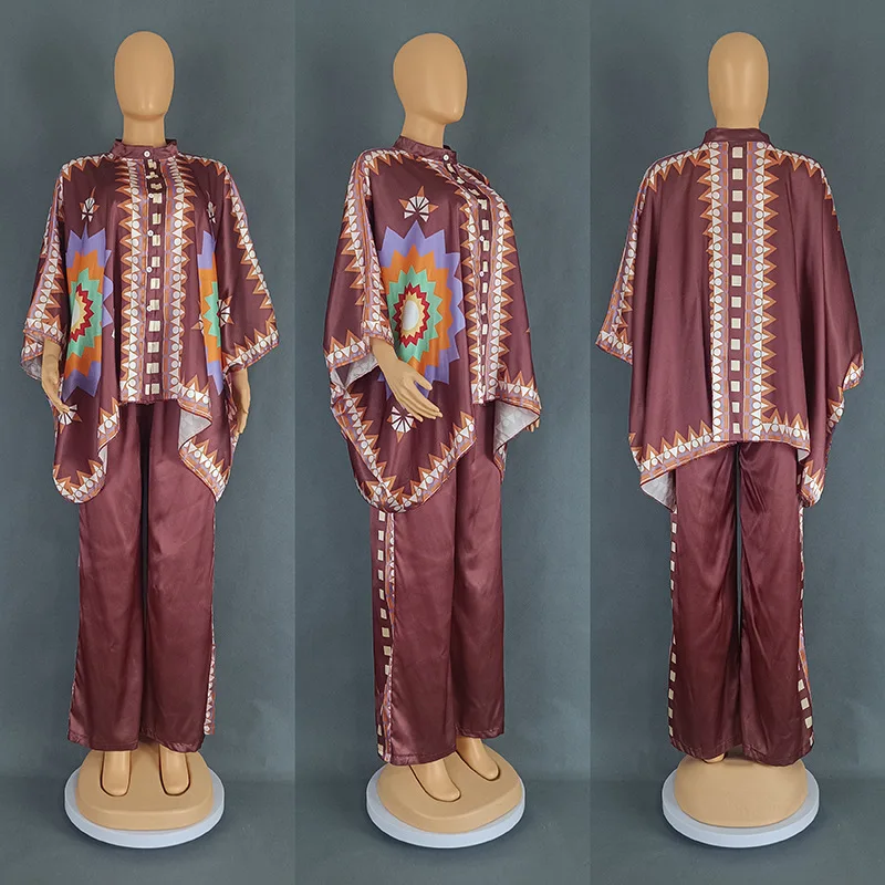 New African Clothing Plus Size Loose Maxi Dresses Women Clothing Africa Dashiki Boubou 2piece women Clothing