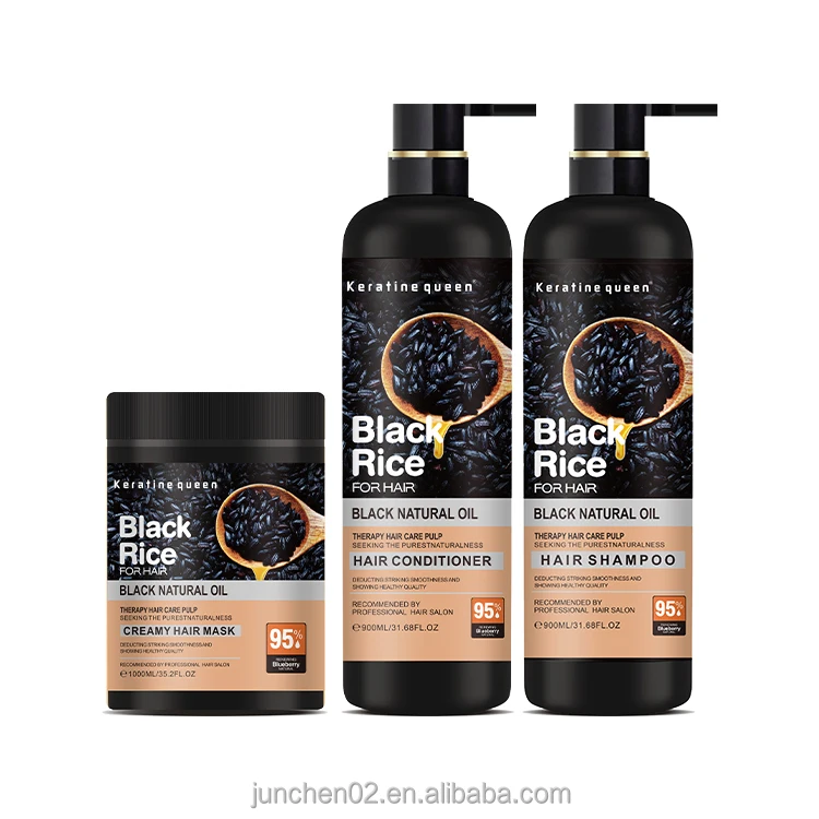 Best Customized Hair Care Product Natural black Rice Shampoo and Conditioner for Damaged hair