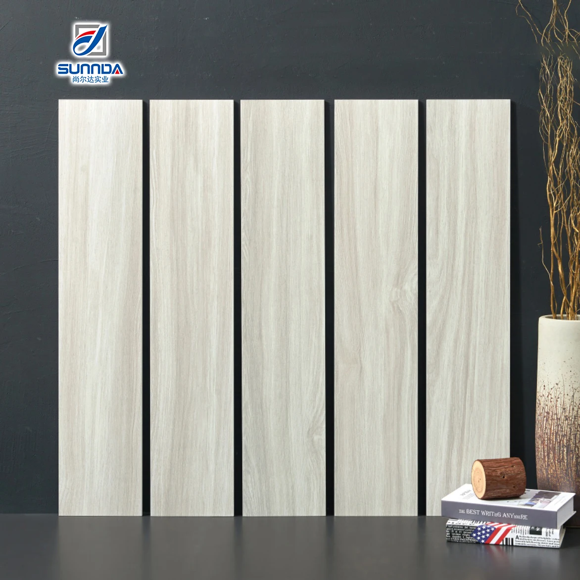 Living Room Non-slip Ceramic Wood Tiles Building materials 200x1000mm Matt Floor Wooden Porcelain Tile