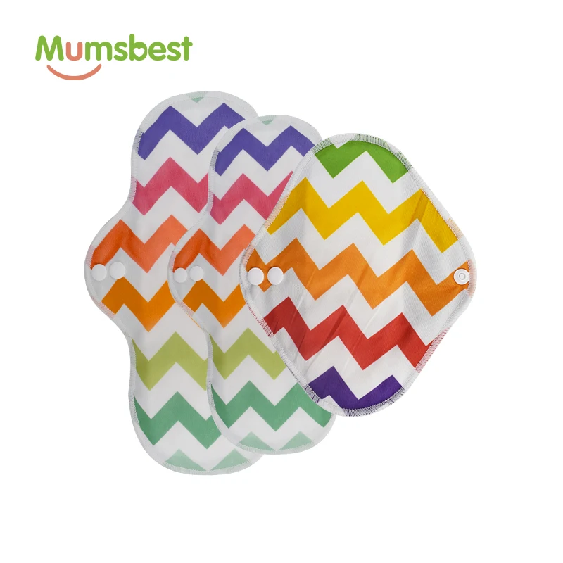 3 sizes of Washable  bamboo charcoal Reusable Washable Menstrual Cloth Pads .