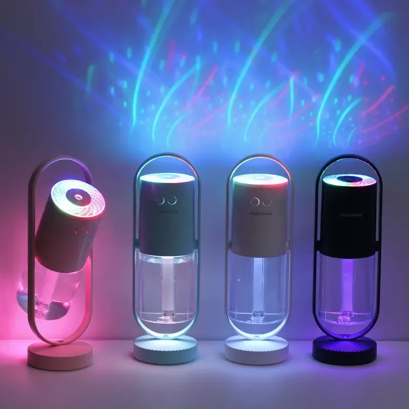 360 Degrees Rotating 200ml Desktop Atomizer Color Changing Led Lamp Portable Mini Air Humidifier