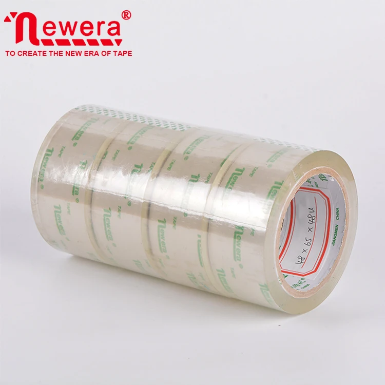 Bopp Crystal Supper Clear No Bubble Tape Roll Plastic Film Custom Logo Transparent Self Adhesive Packing Tape