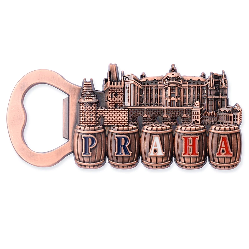 Factory Promotional fridge magnets Praha Bottle Opener Magnet Fridge Tourist Souvenir
