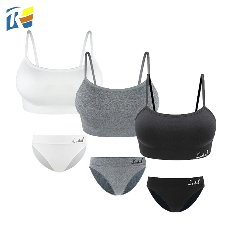 Custom LOGO  Fancy Wire Free Seamless Lingerie Set Women Sexy Yoga Bra and Panty Sets