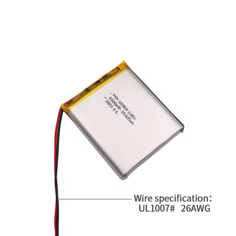 Battery high voltage Li Ion Polymer PEK116068 3.85V 6500mAh Lithium Battery Supplies for Portable Medical Equipment