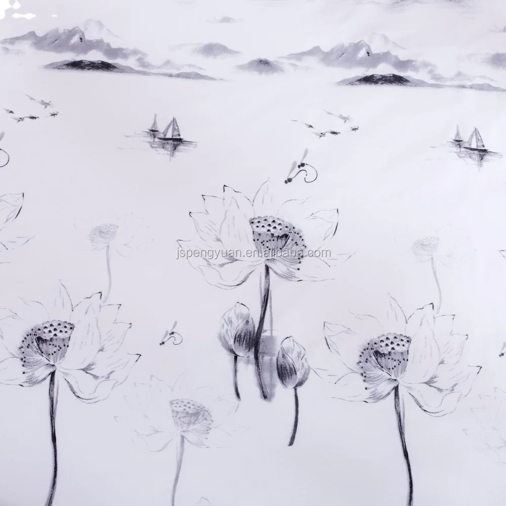 Percale 100% Cotton 300T White Satin Plain Printed Hotel Bedding Sets Linens King Size