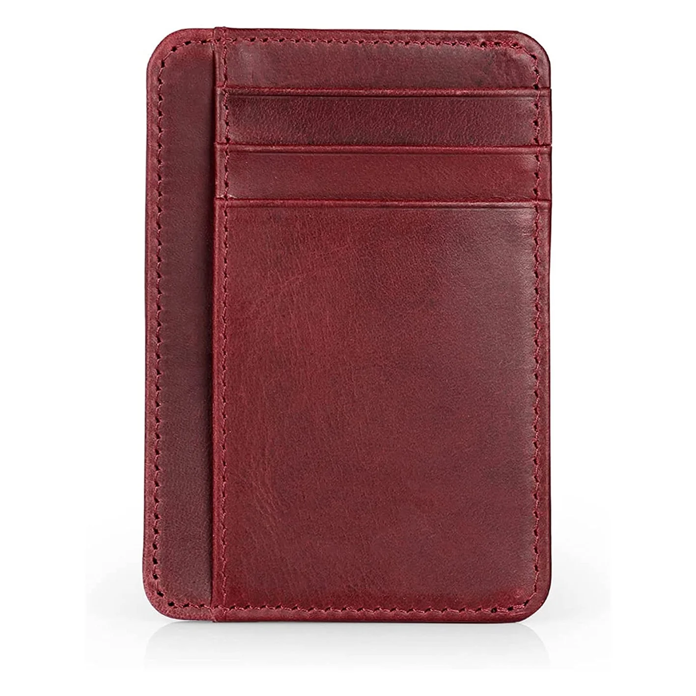 Wholesale Custom Logo Genuine PU Leather Thin Minimalist Front Pocket Wallet Men Purse Rfid Blocking Slim Wallet