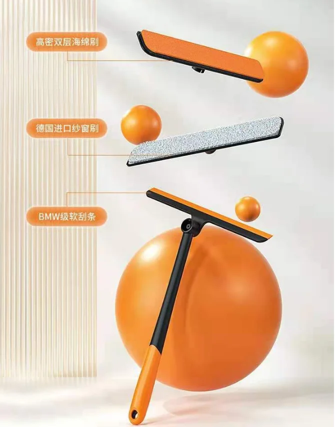 High Quality Multifunction 3 in1 Glass Window Squeegee Cleaner Shower Bathroom Mirror Rubber Wiper