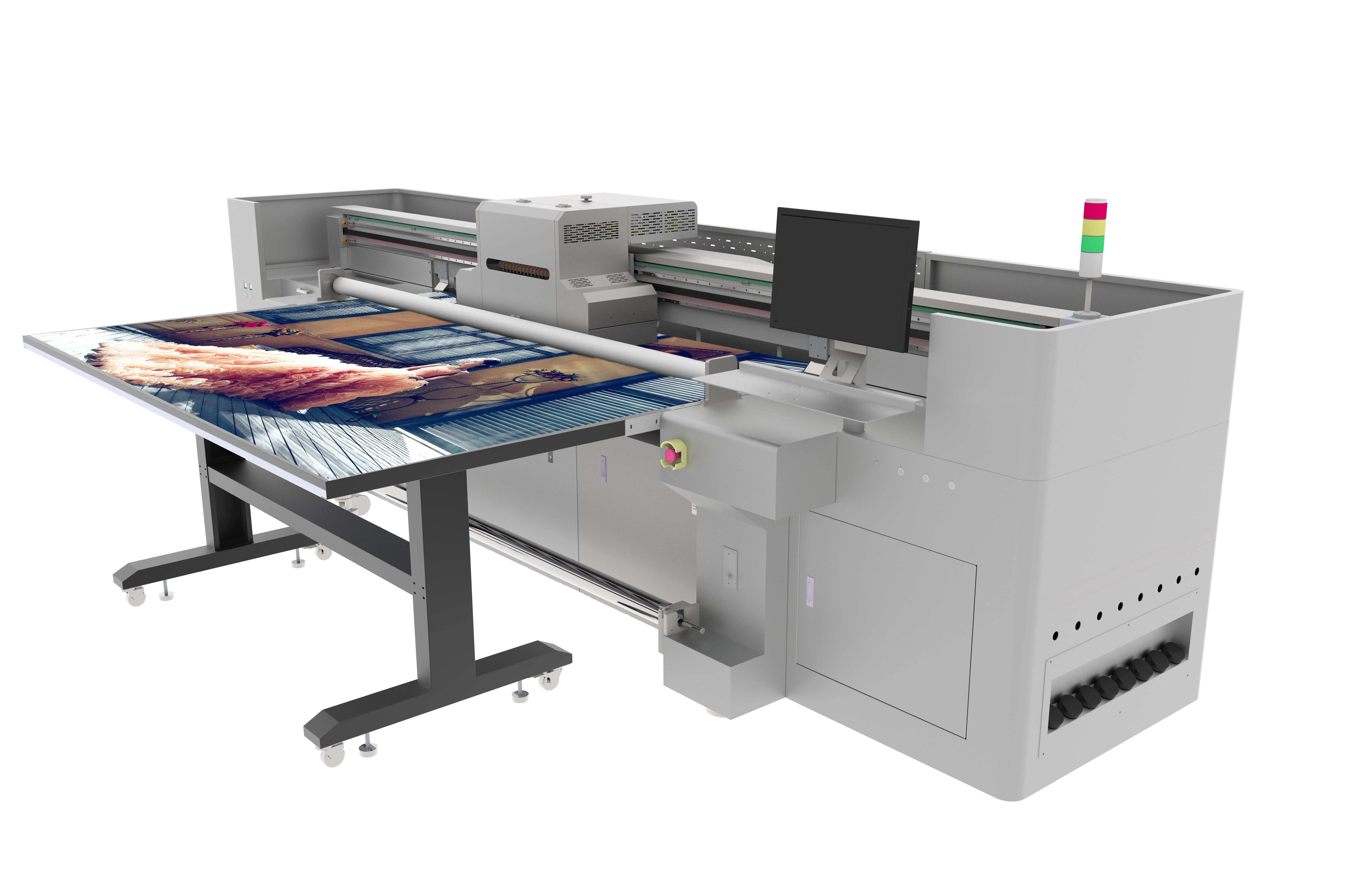 Latex printer large format eco-friendly Hybrid roll to roll i3200 printer for leather uv printing