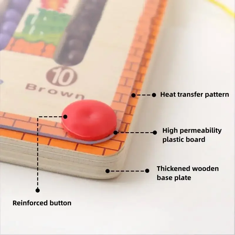 ET Hot Selling Wooden Magnetic Maze Puzzle For Kids Magnetic Toy Kindergarten Toys Educational Magnetic Color And Number Maze