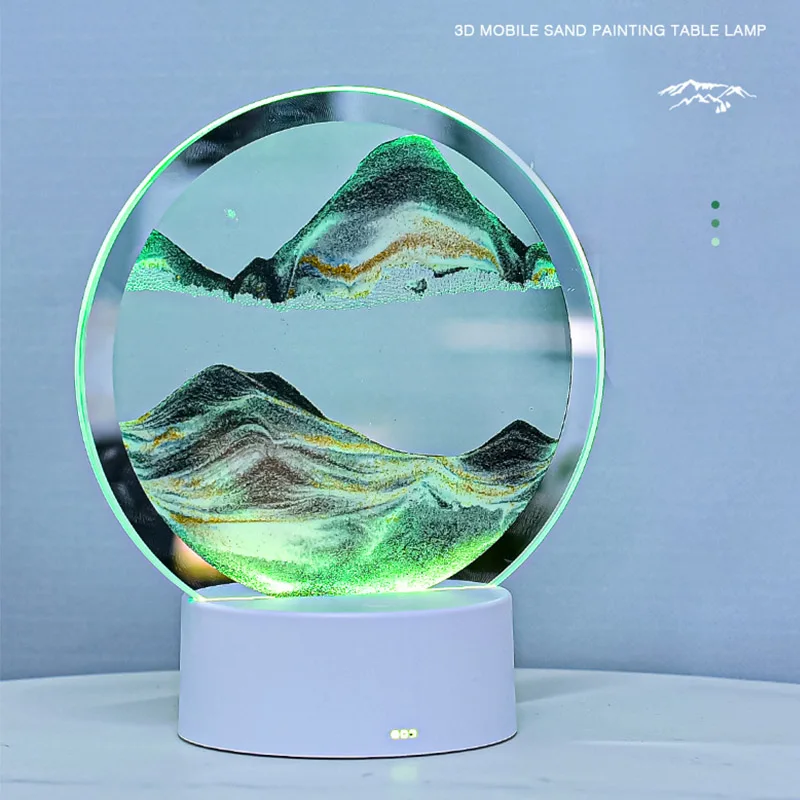 Creative Modern Quicksand RGB Table Lamp Home Decor Living Room Bedside Art Decorate Led 3d Night Light