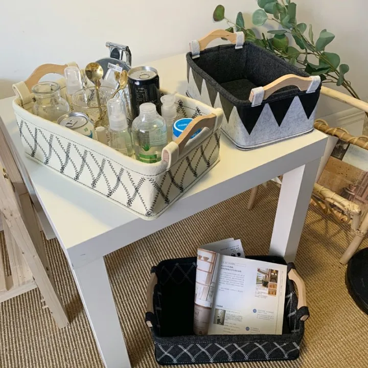 Wholesale High Quality Felt Portable Eco-friendly Felt Toys Laundry Box Felt Storage Baskets