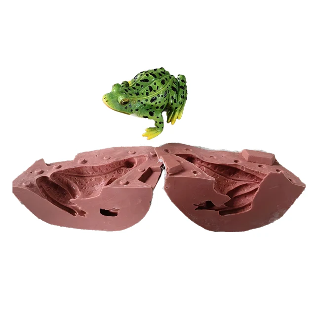 RF Garden decoration fiberglass silicone frog cement molds durable and cute animal concrete statue silicone mold for sale