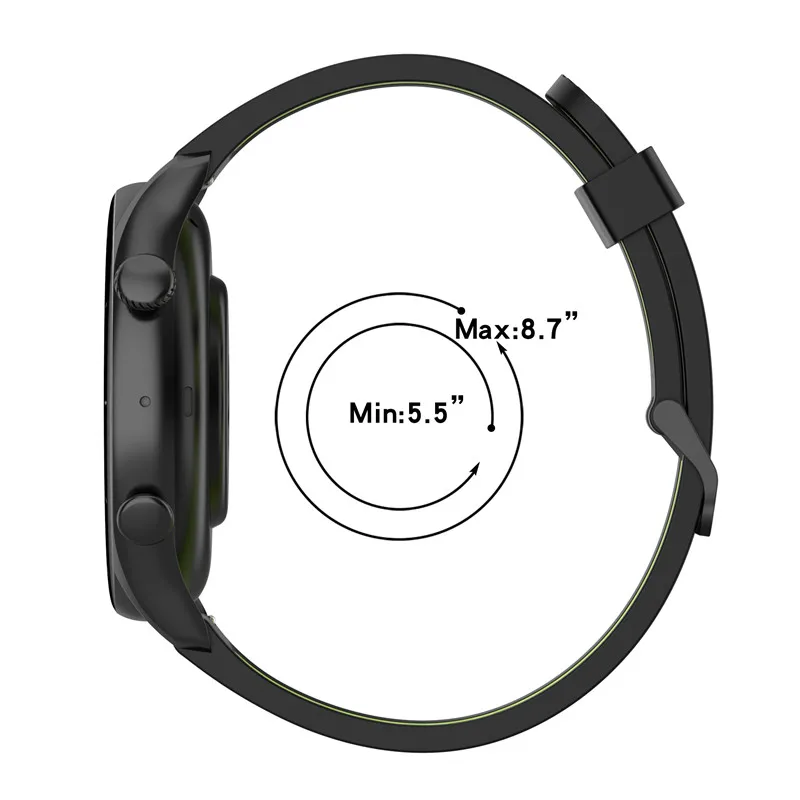 Yida 22mm Dual silicone watch straps for  amazfit GTR3  PRO  GTR2  ; Compatible with Huawei, Garmin, Samusng, Xiaomi models