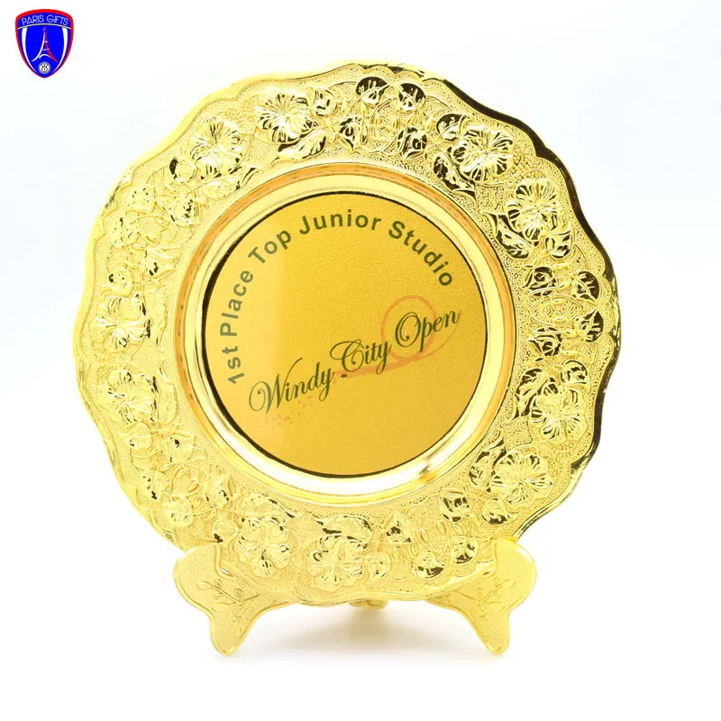 Custom Plate Gold Silver bronze Antique color Souvenirs Metal Plate commemorative plate