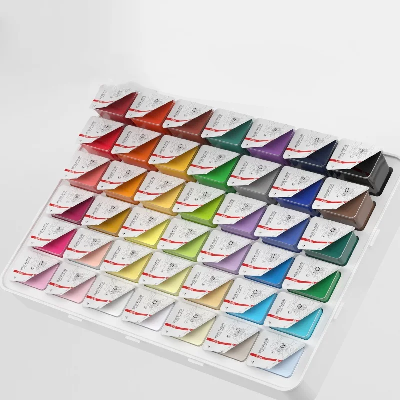 Factory Supply Brand Plastic Box Package 42 Color 80 ML Jelly Gouache Set