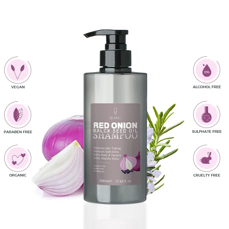 Brand Custom Plant Natural Hair Care Red Onion Black Seed Conditioner Hair and Shampoo