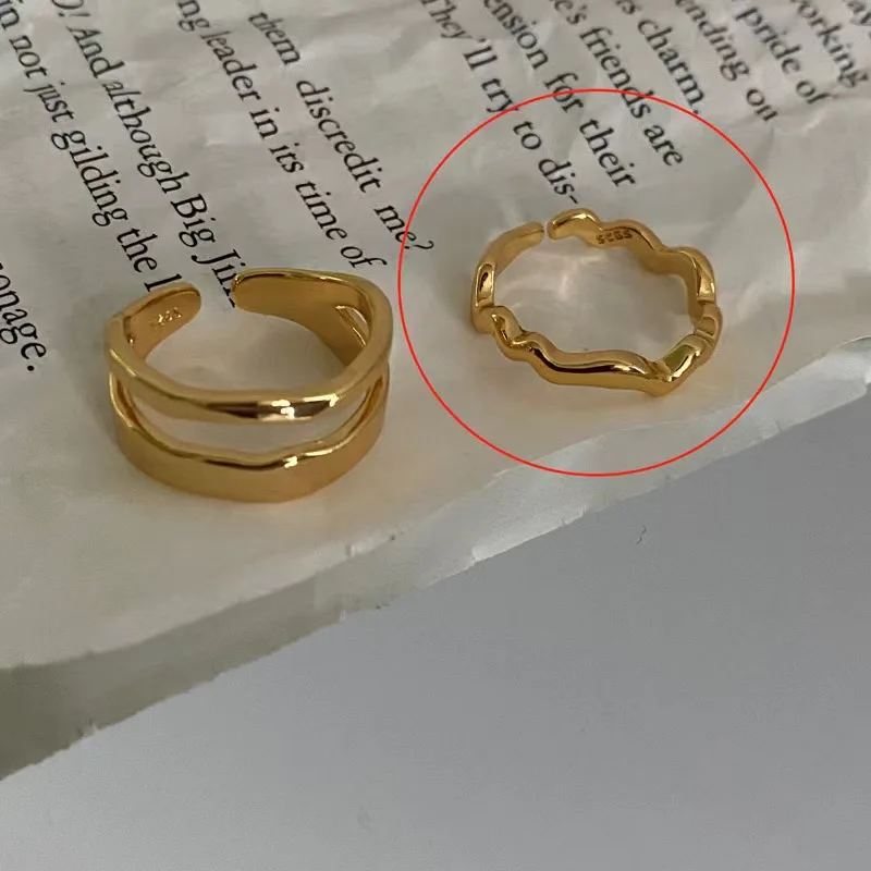 Ring female Japan and South Korea new personalized pig nose chain ring European and American net red retro fashion open index fi