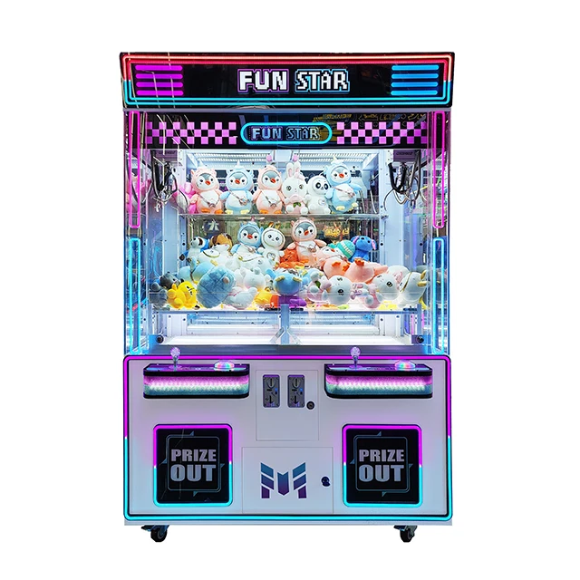 Neofuns 2 Players Toy Claw Crane Machine Coin Operated Games Catching Vending Machine With Bill Acceptor