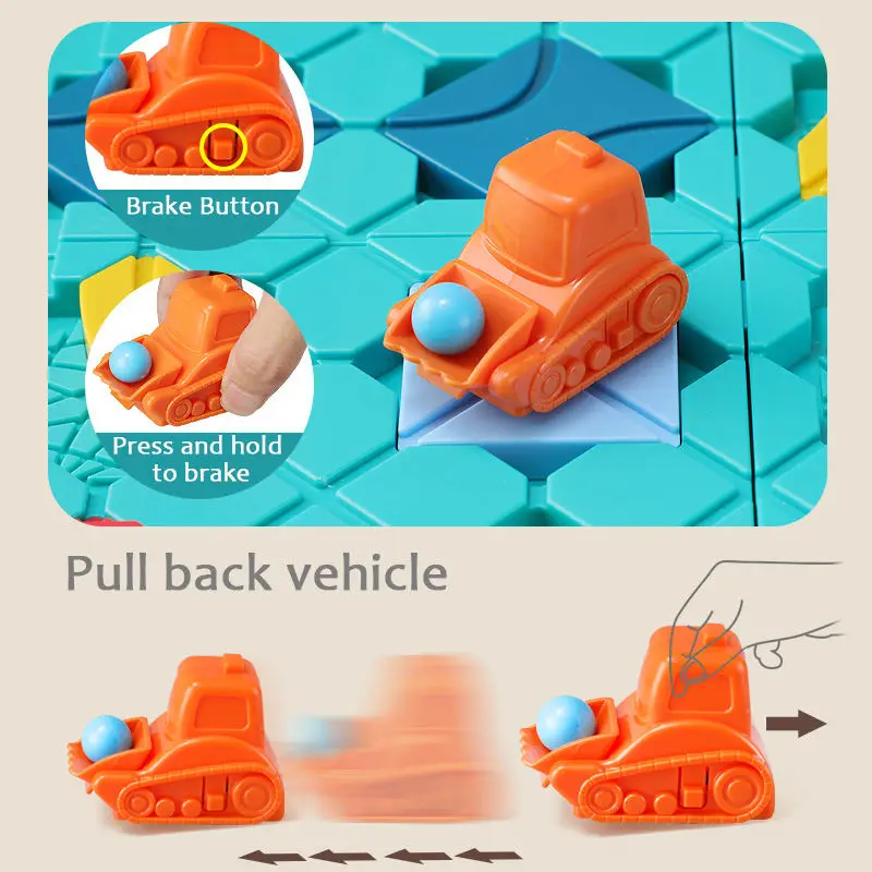 Kids Road Blocks Juguete Car Maze Track Toy Educational Board Game 118 Challenges Brain Teaser Puzzle Logical Training Toys