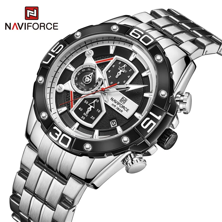 NAVIFORCE 8018 SBS 2021 New hot selling Classic Watch For Men Quartz Chronograph Movement Wristwatch 3ATM Waterproof