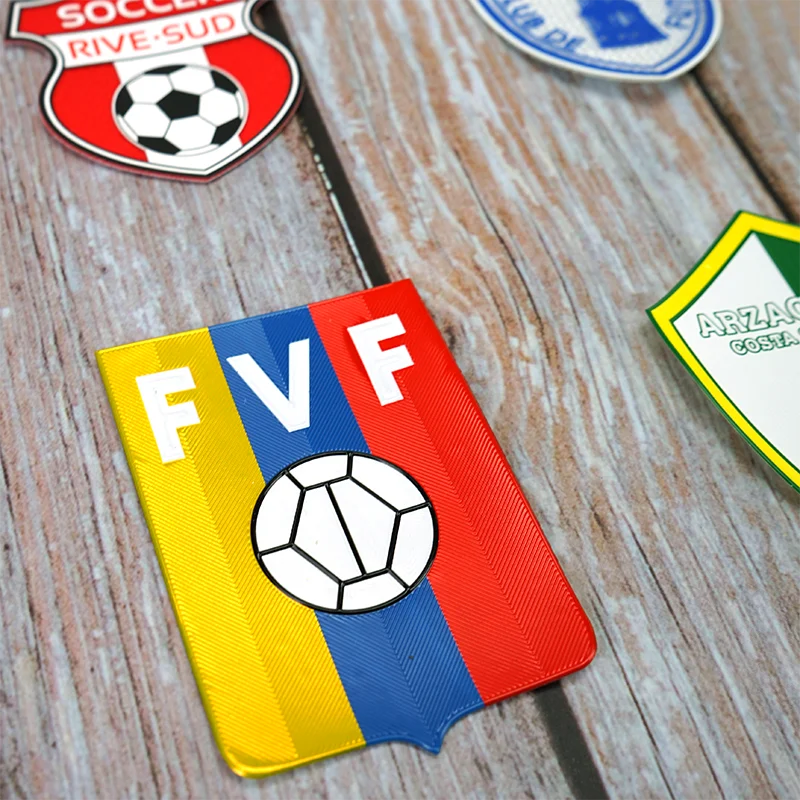 Logo 3D Flocking Patch PVC Rubber Customized Embroidered Custom Soccer Club Design Heat Transfer Printing Accept Custom 100pcs