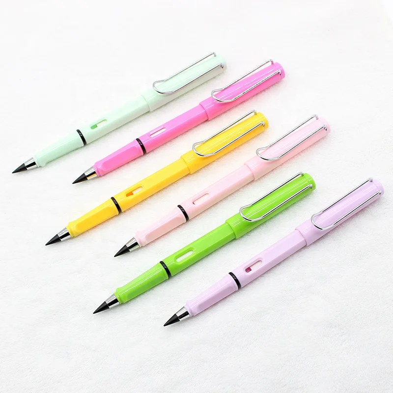 kids pencil not need to be sharpened school eternal pencil with colorful body can print customized logo