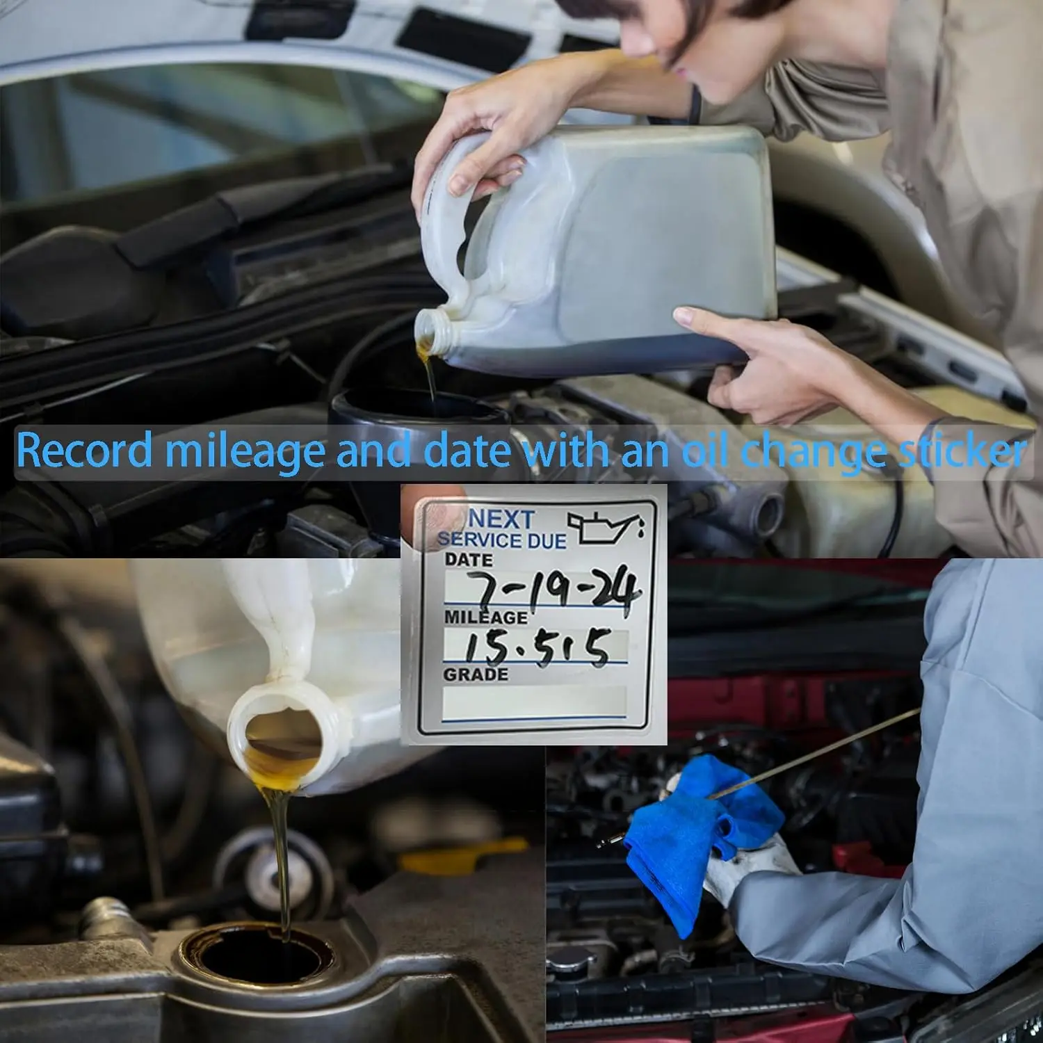 Car Maintenance Oil Change Sticker Service Reminder Transparent Waterproof Adhesive Label Sticker Electrostatic Film