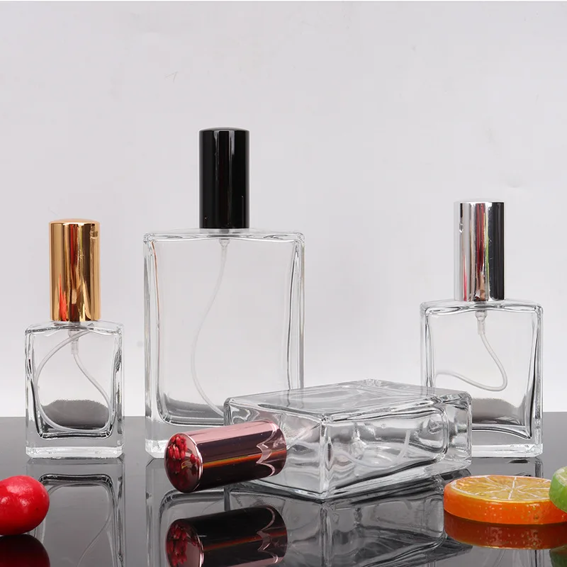 Rose Gold Perfume Bottle 30ml 50ml 100ml Rectangular Screw Neck Perfume Bottle