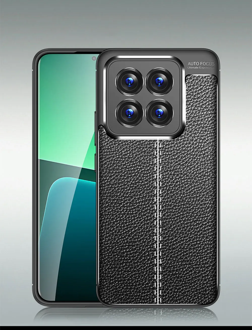 WLONS WLS47 Friendly Lychee Skin Pattern Mobile Drop Proof Camera Lens Protection Tpu Phone Case For Xiaomi 14 Pro