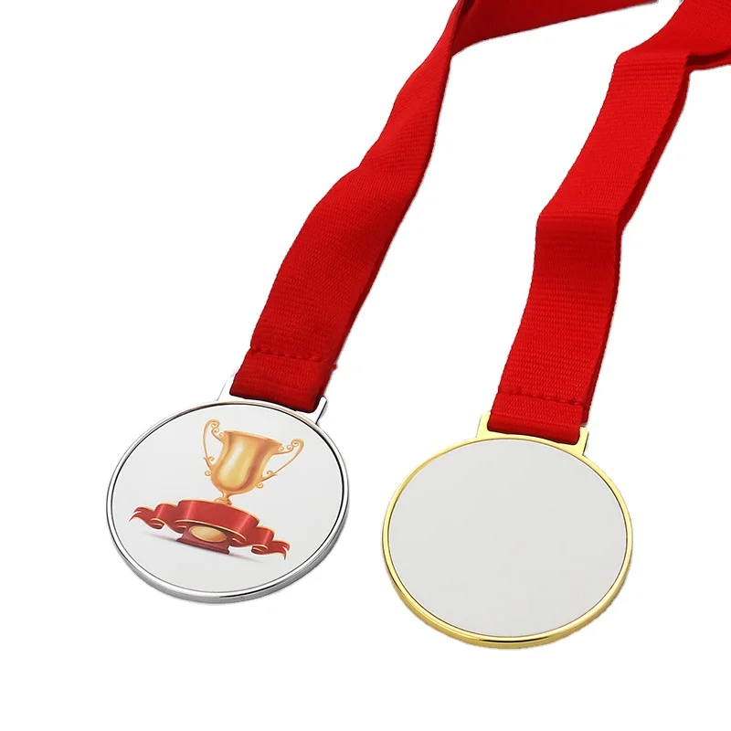2022 sublimation blanks 1 side thermal transfer printing  metal medal  for sublimation
