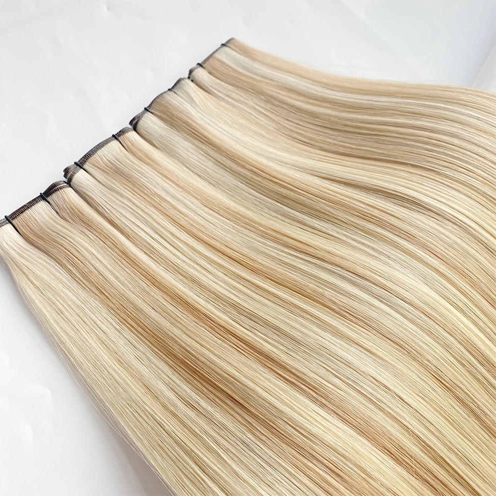 Cuticle aligned Double Drawn Narrow Edge Weft Micro Genius Hair Extension supplies