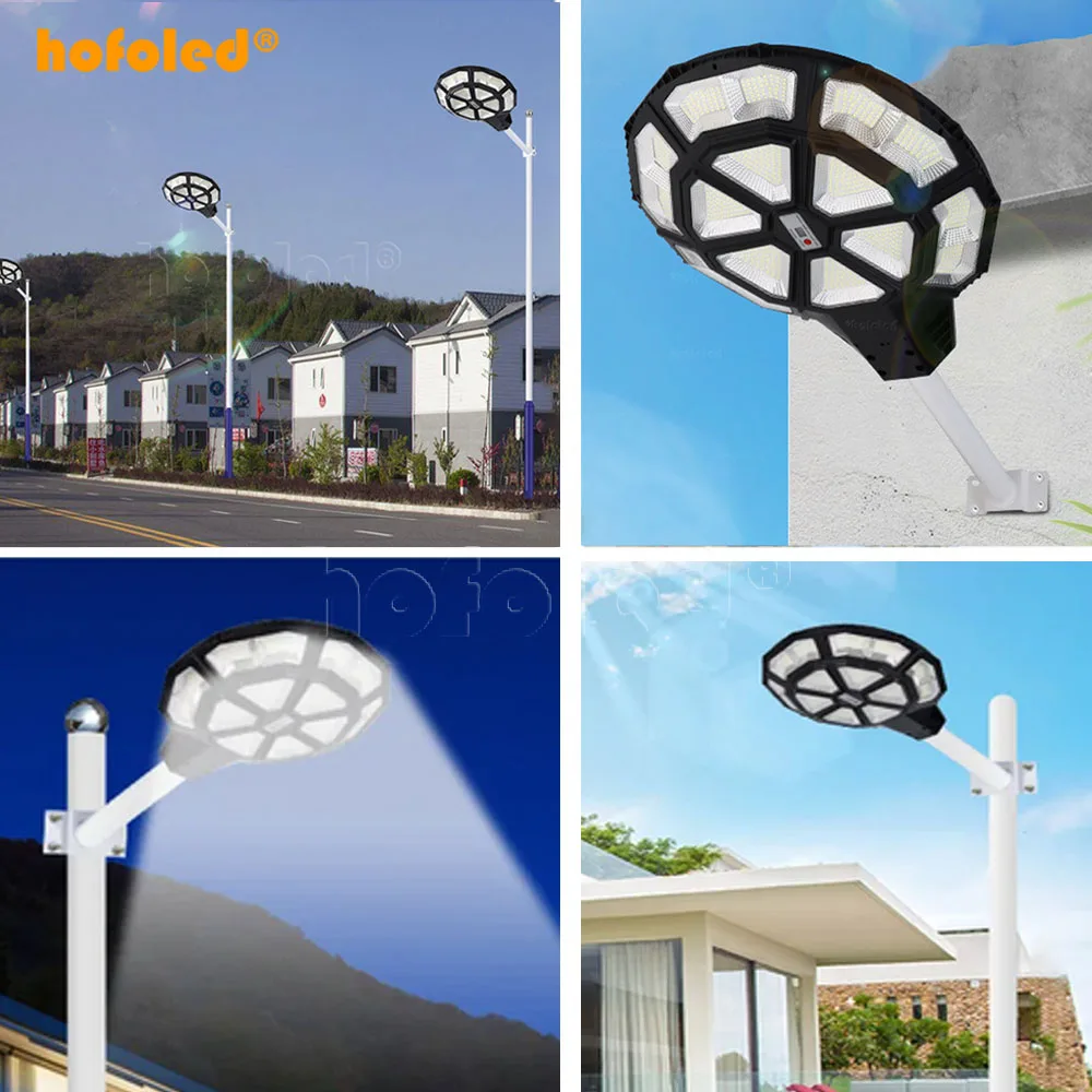 Hofoled IP65 Waterproof Round Solar Lamp 5000W Solar Street Garden Light Outdoor UFO Solar Light
