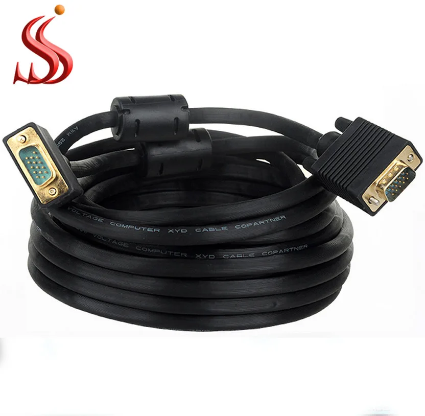 15 pin Gold connector male to male VGA cable 1.5M 3+4/3+6 15pin  For Computer Projector