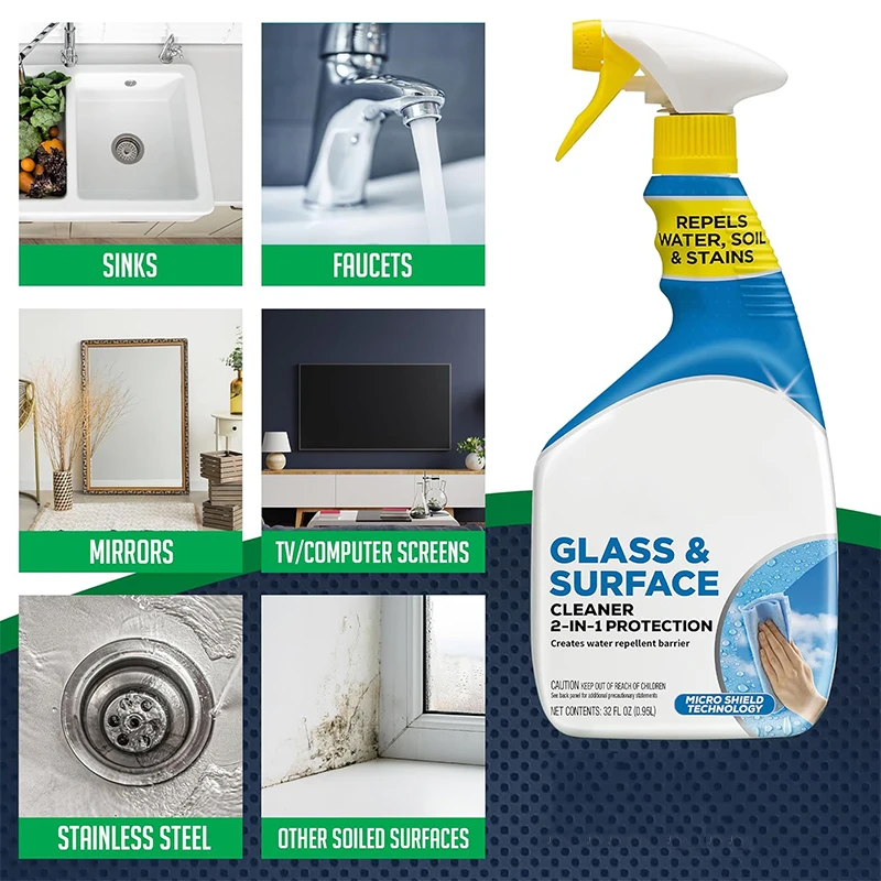 Custom Logo Water Repellent Liquid Mirror Bathroom Shower Window Glass Cleaner Spray