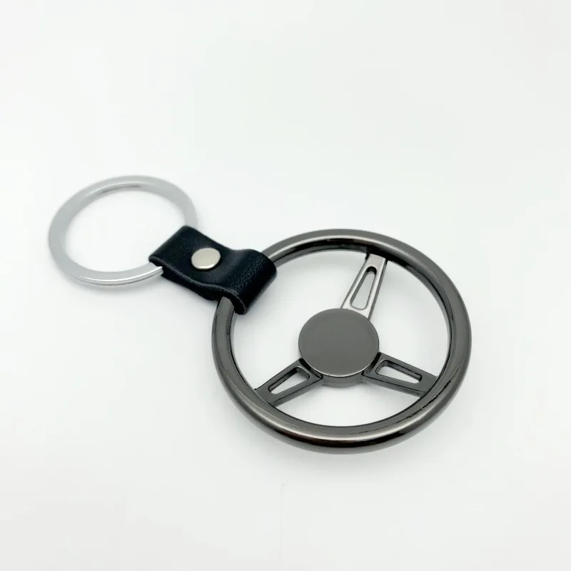 New Car Keyring Anodizing Zinc Alloy Auto Part Key Chain Car Steering Wheel Keychain
