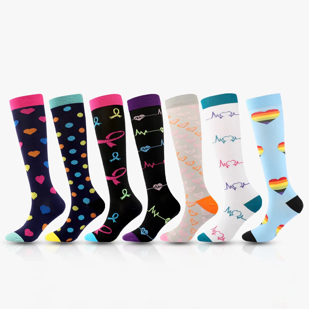 Wholesale Factory Multiple Colors Leisure Outdoor Elastic Sports Compression Knee High Socks for Cycling Athletic Performance