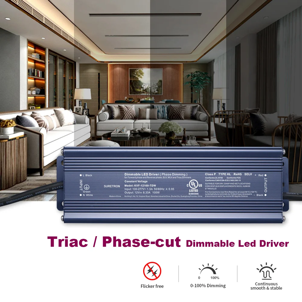 SC Triac dimmable 100W 12v 8.33a constant voltage power supply unit strip light driver manufacturing companies for led bulb