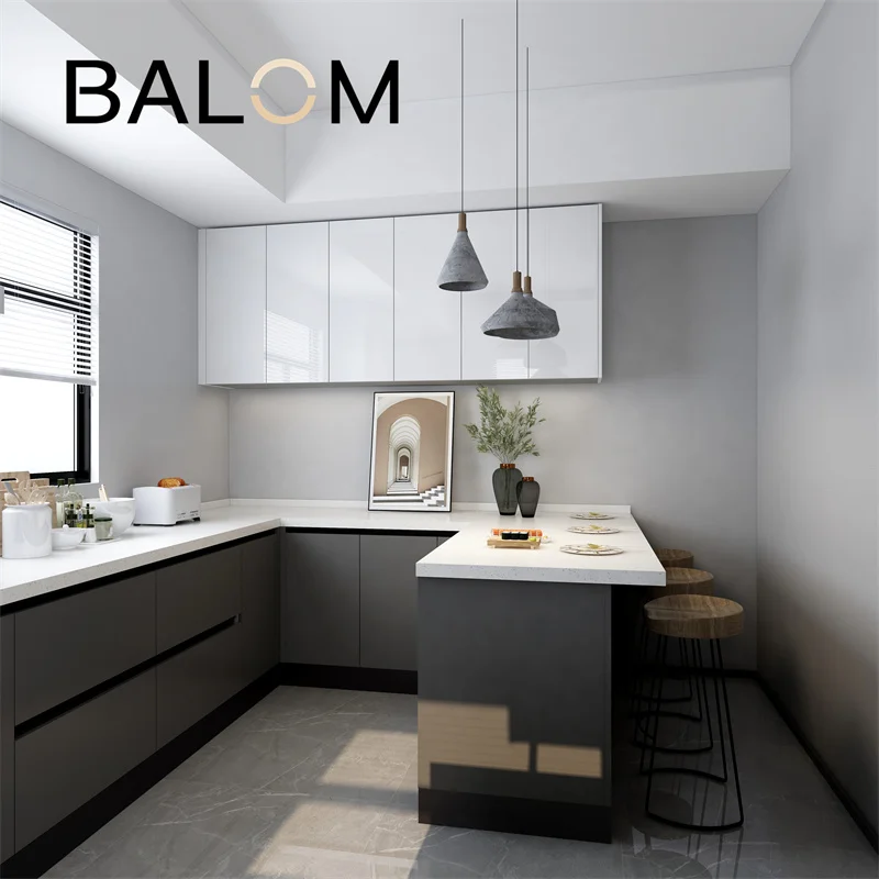 Новый стиль кухонные шкафы BALOM индивидуальный дизайн кухонного шкафа мебель для дома модульные Заводская поставка