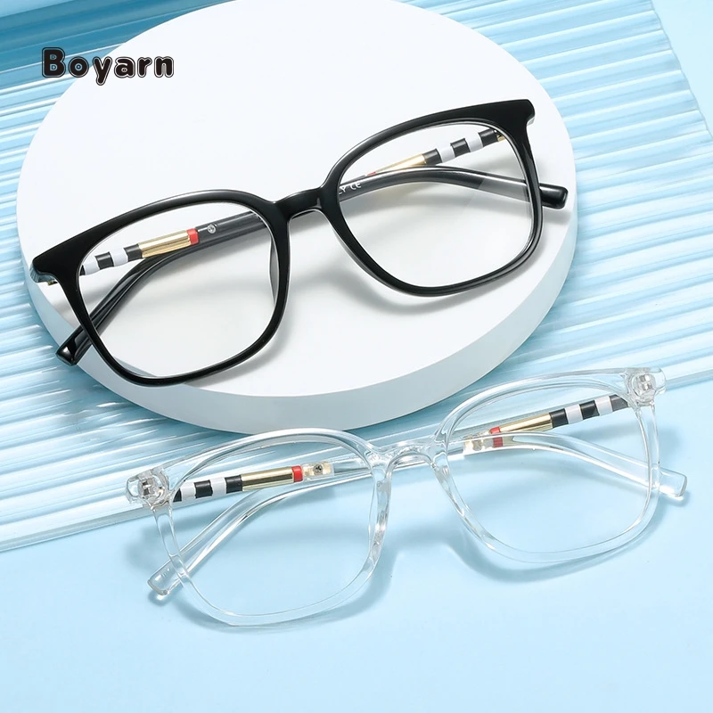 Boyarn Vintage Anti Blue Light Glasses Women Men Rectangle Computer Optical Eyeglasses Frame Spectacle Frames Eyewear